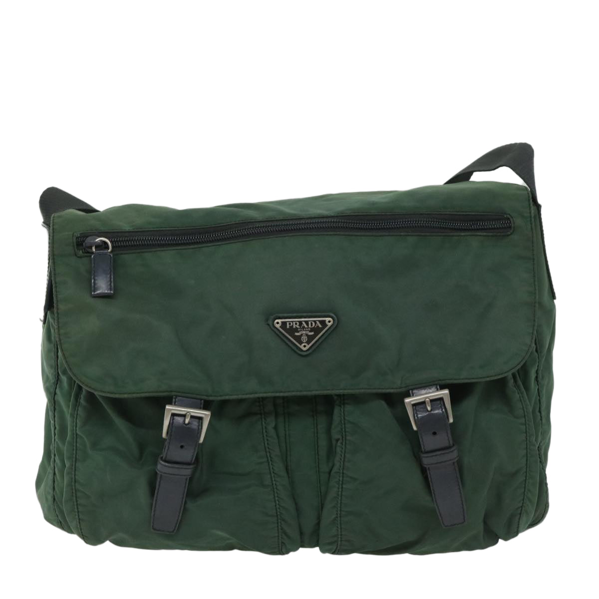 PRADA Shoulder Bag Nylon Green Auth ac2813