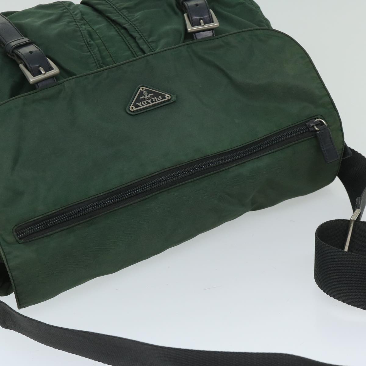 PRADA Shoulder Bag Nylon Green Auth ac2813