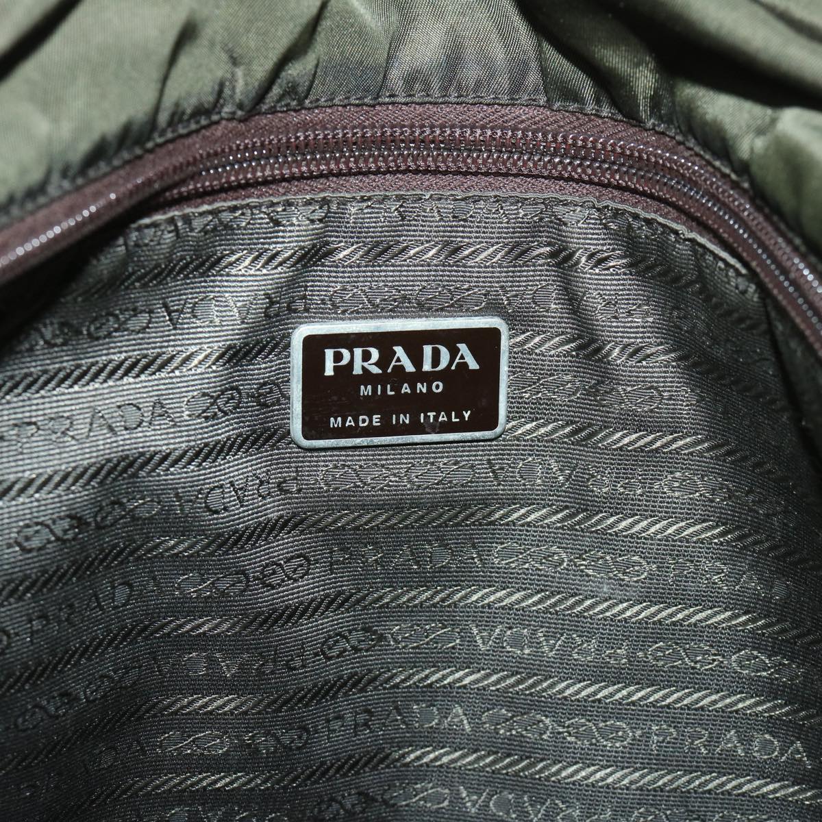 PRADA Shoulder Bag Nylon Green Auth ac2814