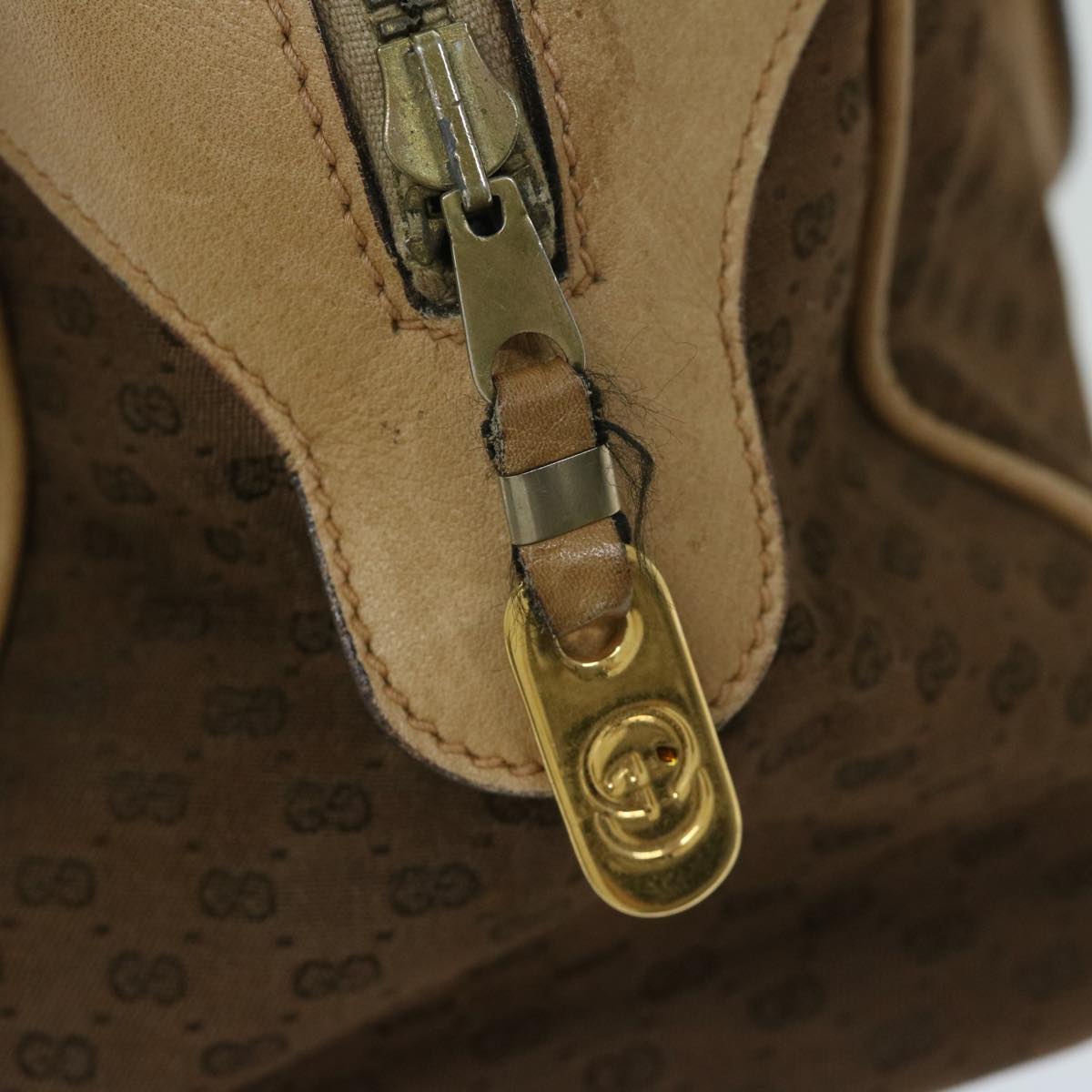 GUCCI Micro GG Canvas Hand Bag Brown 14 02 3593 Auth ac2815