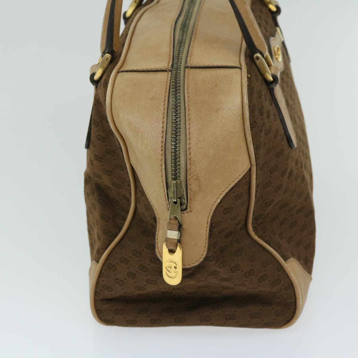 GUCCI Micro GG Canvas Hand Bag Brown 14 02 3593 Auth ac2815