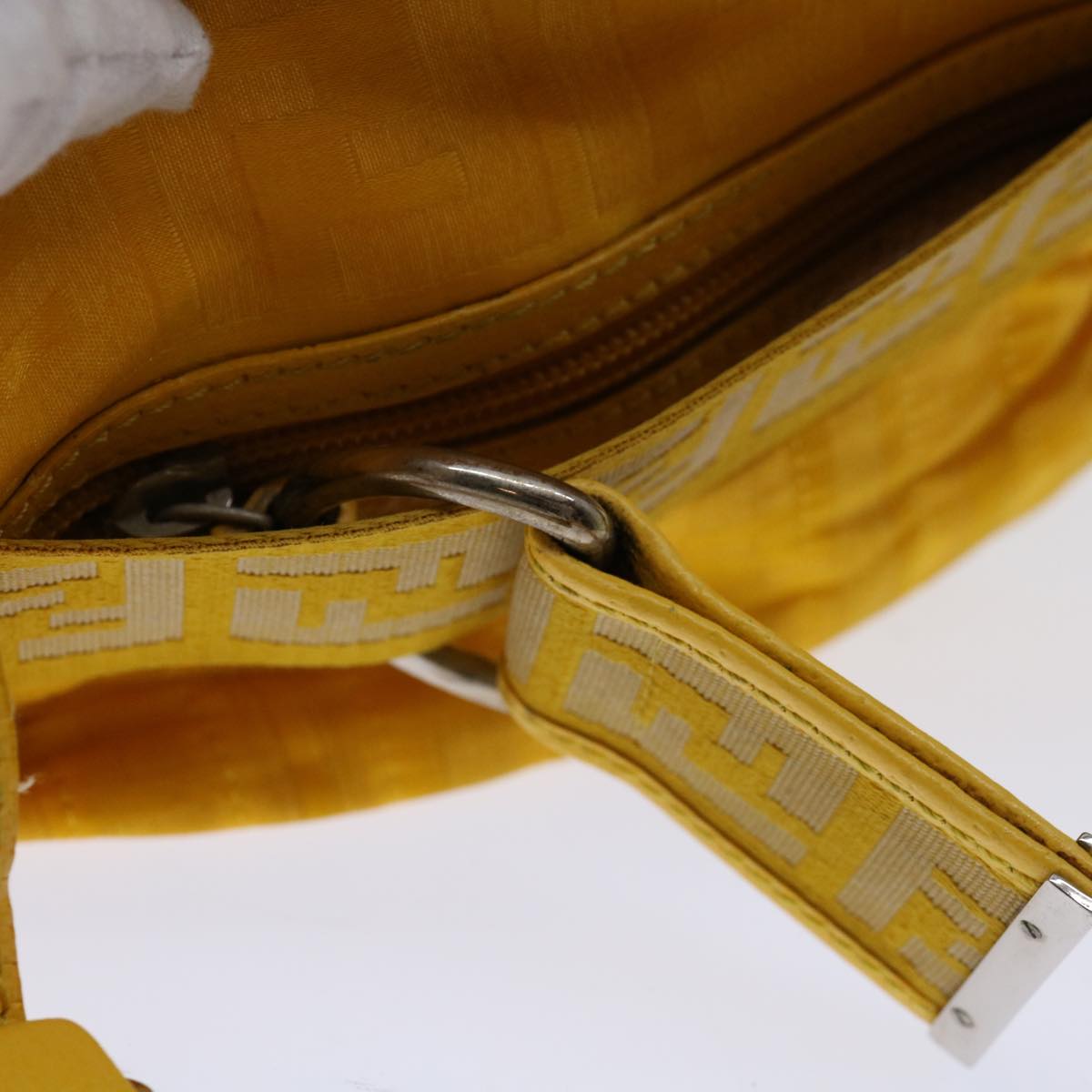 FENDI Zucca Canvas Hand Bag Yellow Auth ac2820