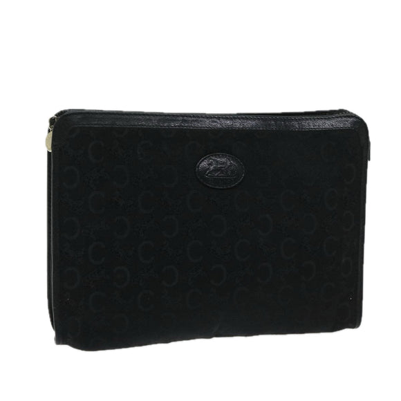 CELINE C Macadam Canvas Clutch Bag Black Auth ac2823