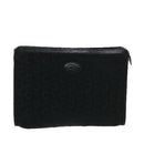 CELINE C Macadam Canvas Clutch Bag Black Auth ac2823-2