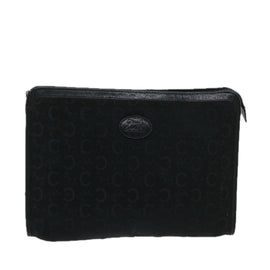 CELINE C Macadam Canvas Clutch Bag Black Auth ac2823 - 0