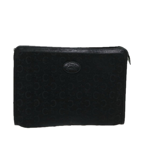CELINE C Macadam Canvas Clutch Bag Black Auth ac2823