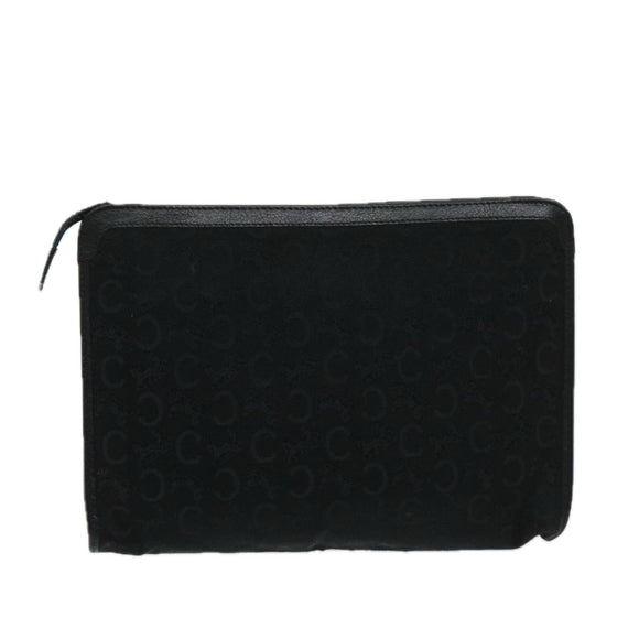 CELINE C Macadam Canvas Clutch Bag Black Auth ac2823