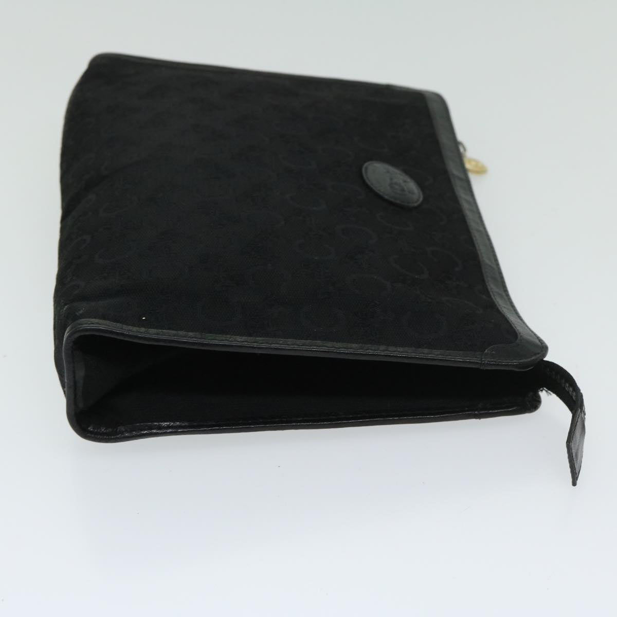 CELINE C Macadam Canvas Clutch Bag Black Auth ac2823