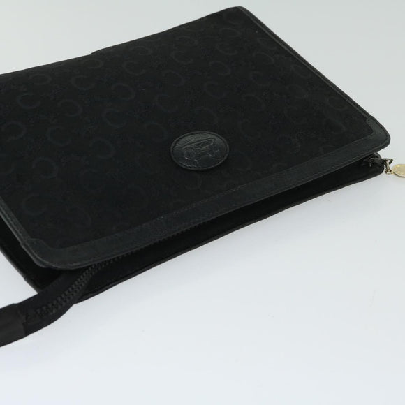 CELINE C Macadam Canvas Clutch Bag Black Auth ac2823