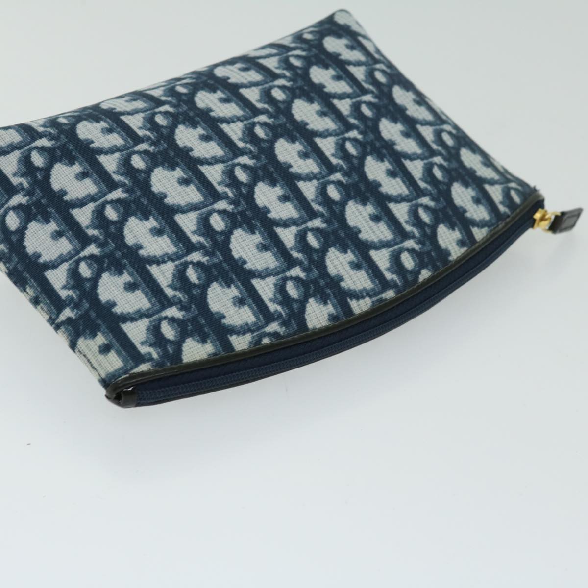 Christian Dior Trotter Canvas Pouch PVC Navy Auth ac2825