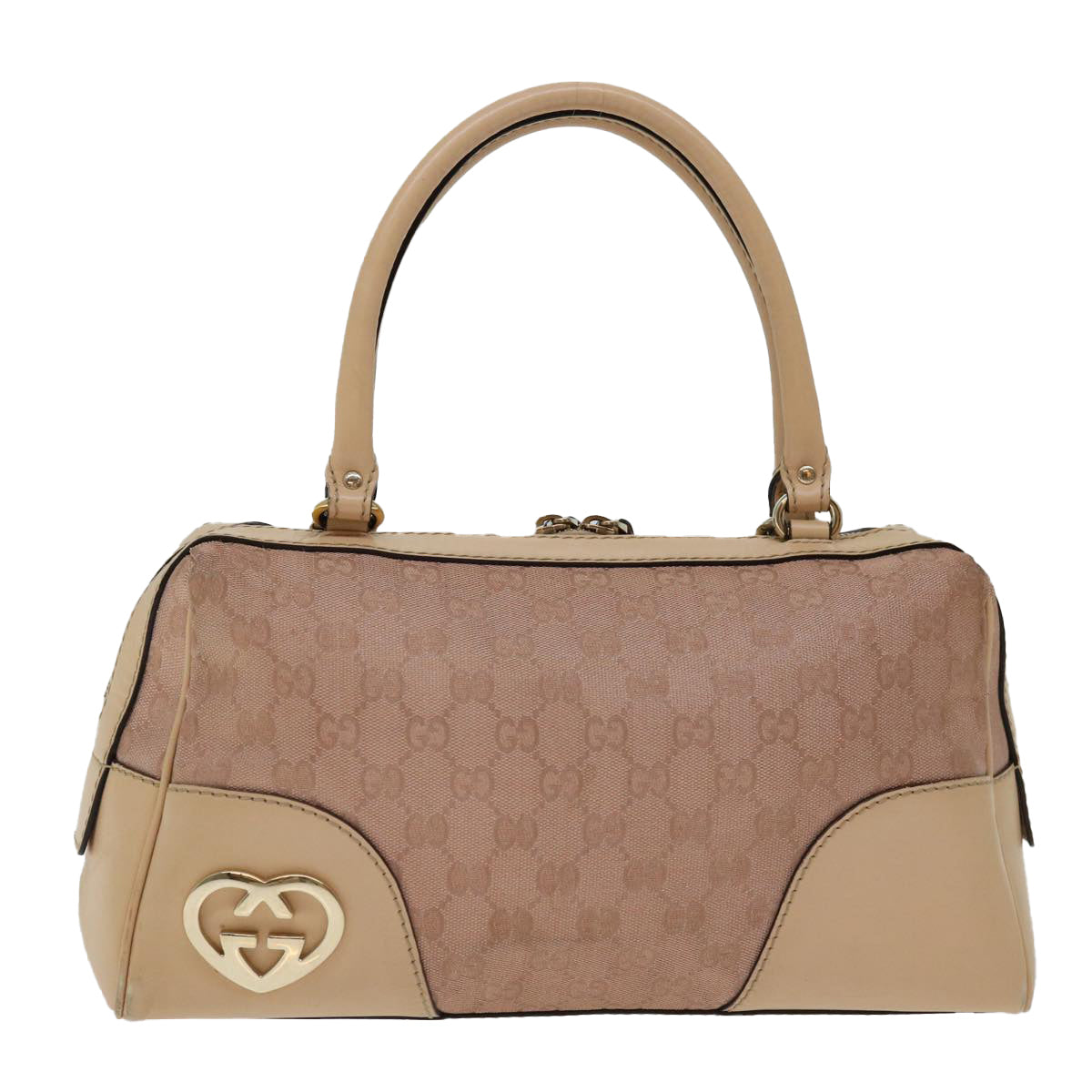 GUCCI GG Canvas Lovely Hand Bag Pink 257067 Auth ac2827