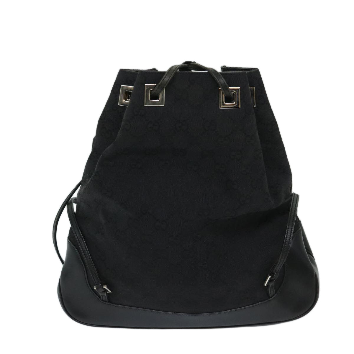 GUCCI GG Canvas Backpack Black Auth ac2829 - 0