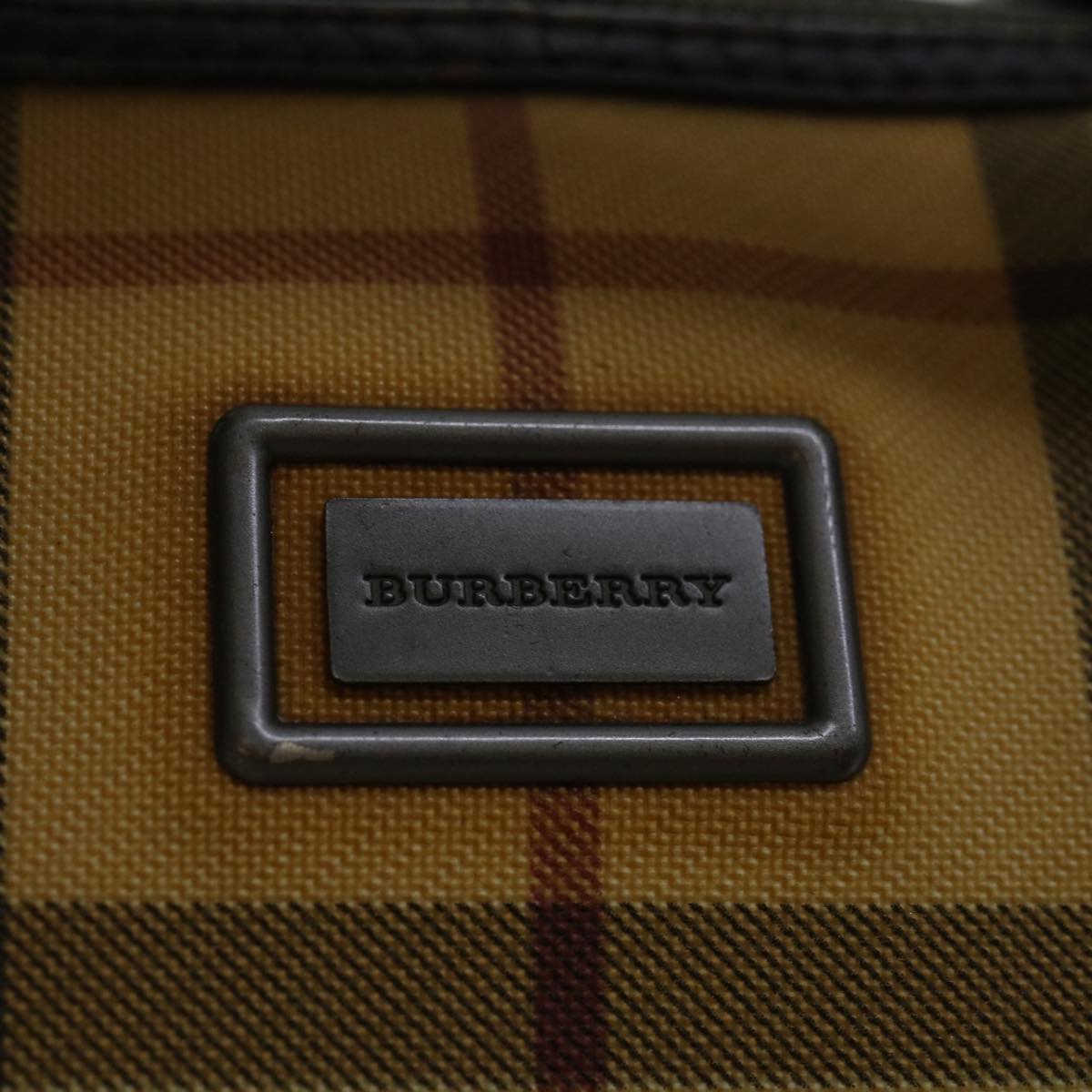 BURBERRY Nova Check Hand Bag Coated Canvas Beige Auth ac2831