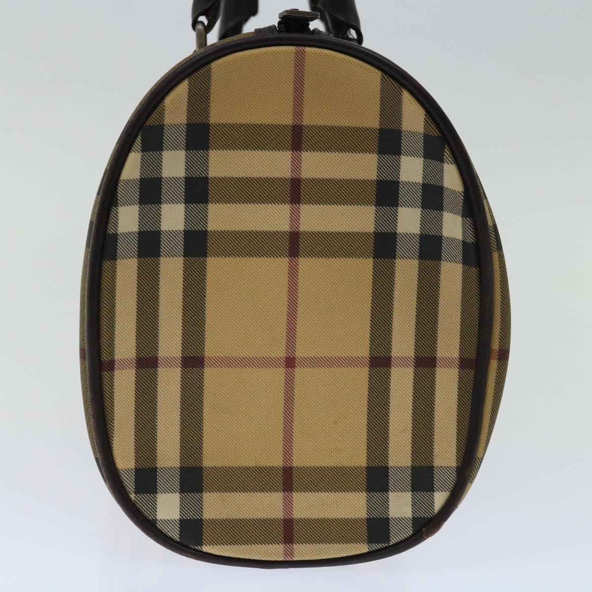 BURBERRY Nova Check Hand Bag Coated Canvas Beige Auth ac2831