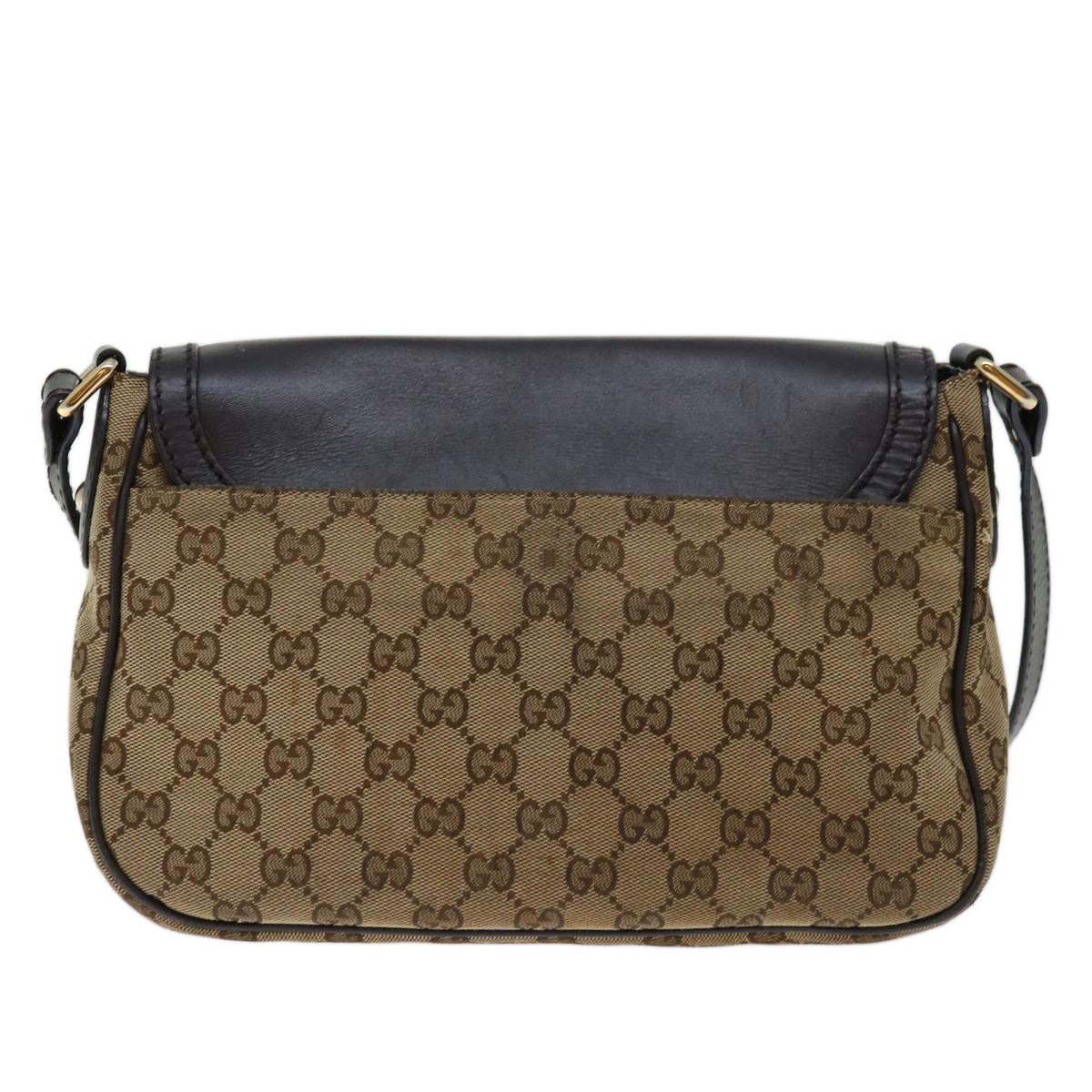 GUCCI GG Canvas Shoulder Bag Beige 308452 Auth ac2834