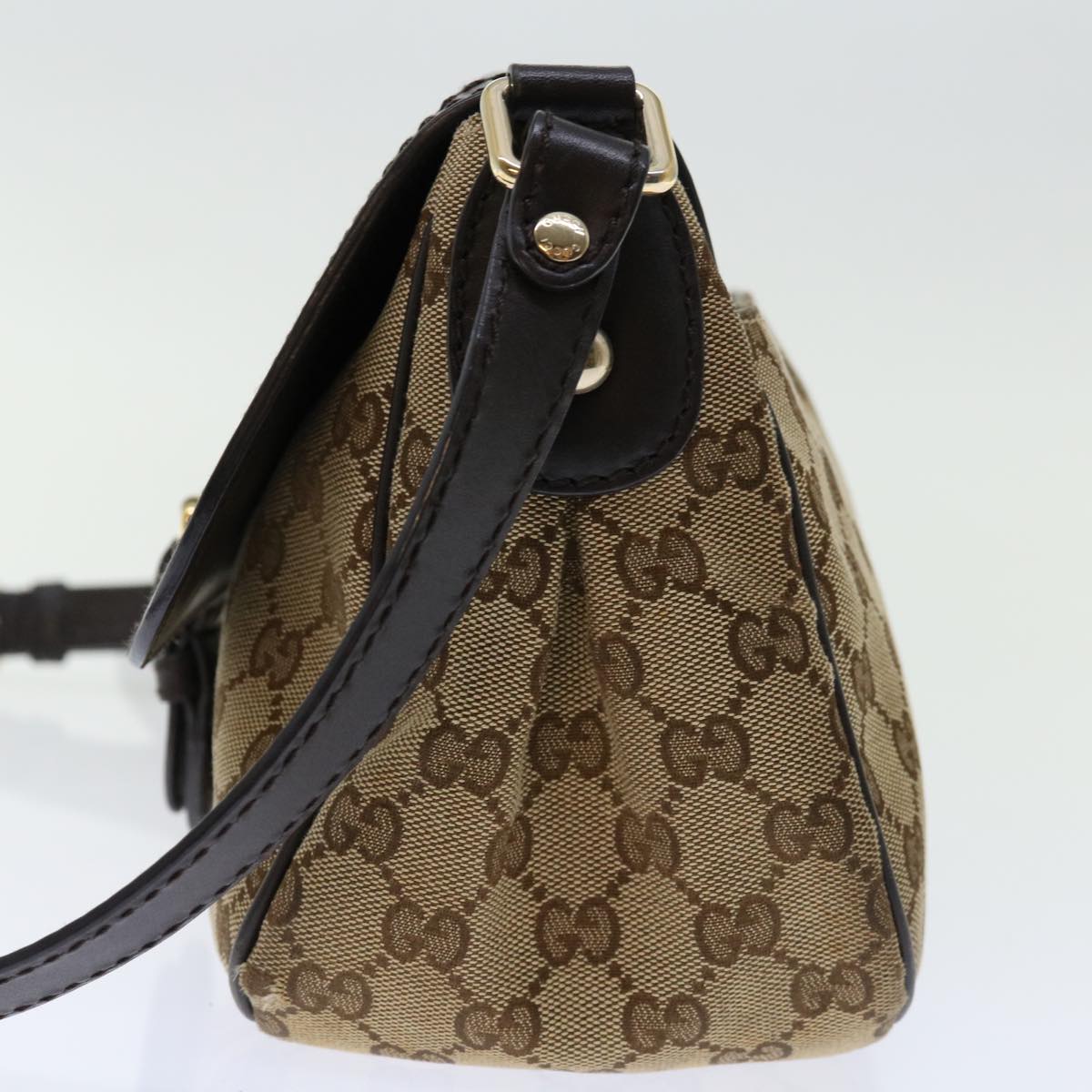 GUCCI GG Canvas Shoulder Bag Beige 308452 Auth ac2834