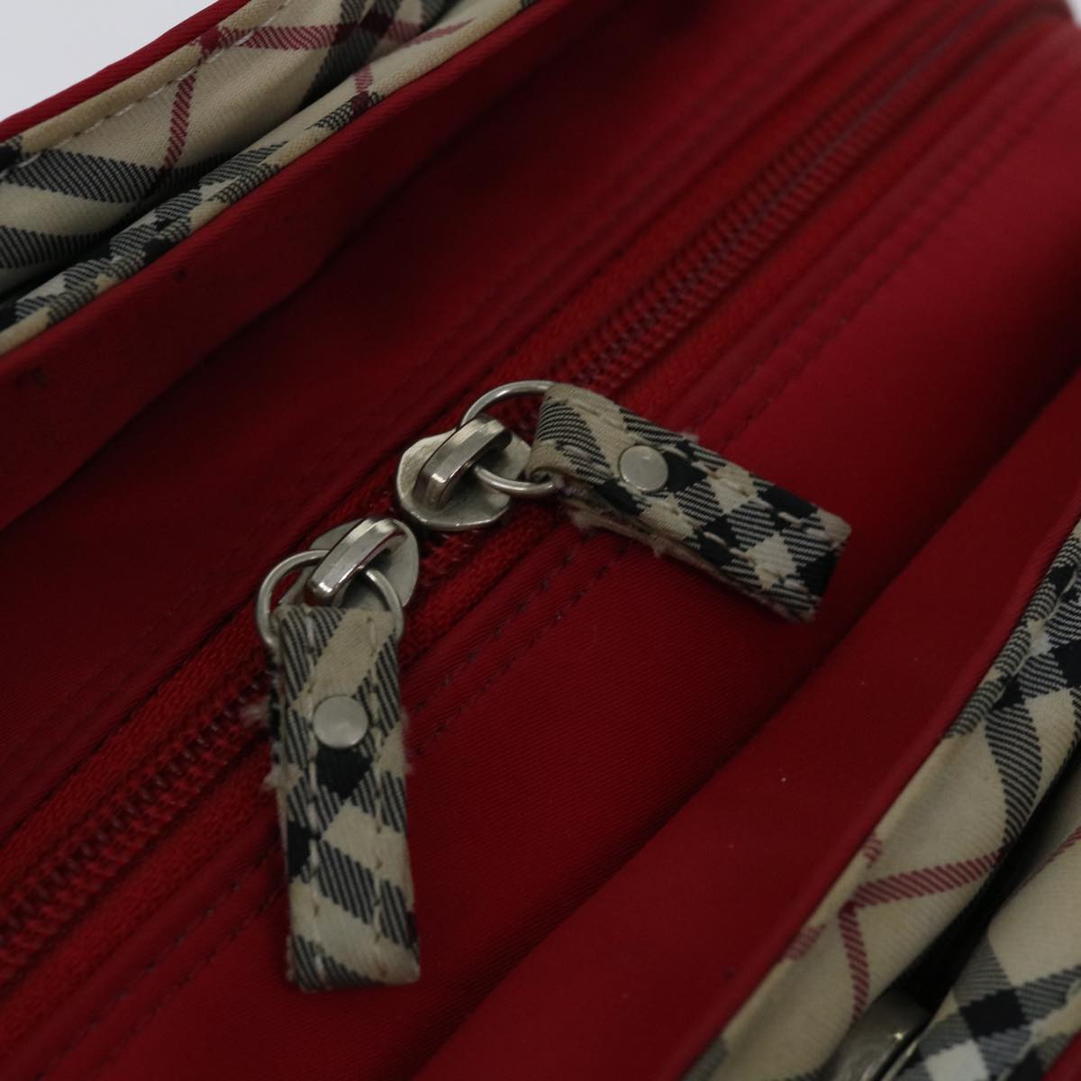 BURBERRY Nova Check Hand Bag Nylon Red Auth ac2835