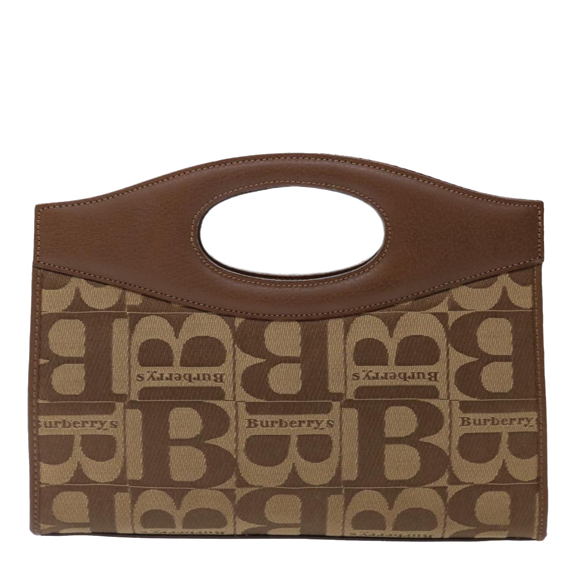 Burberrys Hand Bag Canvas Beige Brown Auth ac2851 - 0