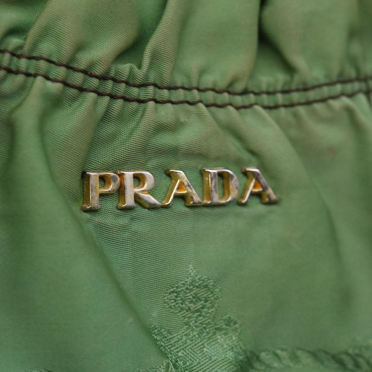 PRADA Tote Bag Nylon 2way Green Auth ac2859