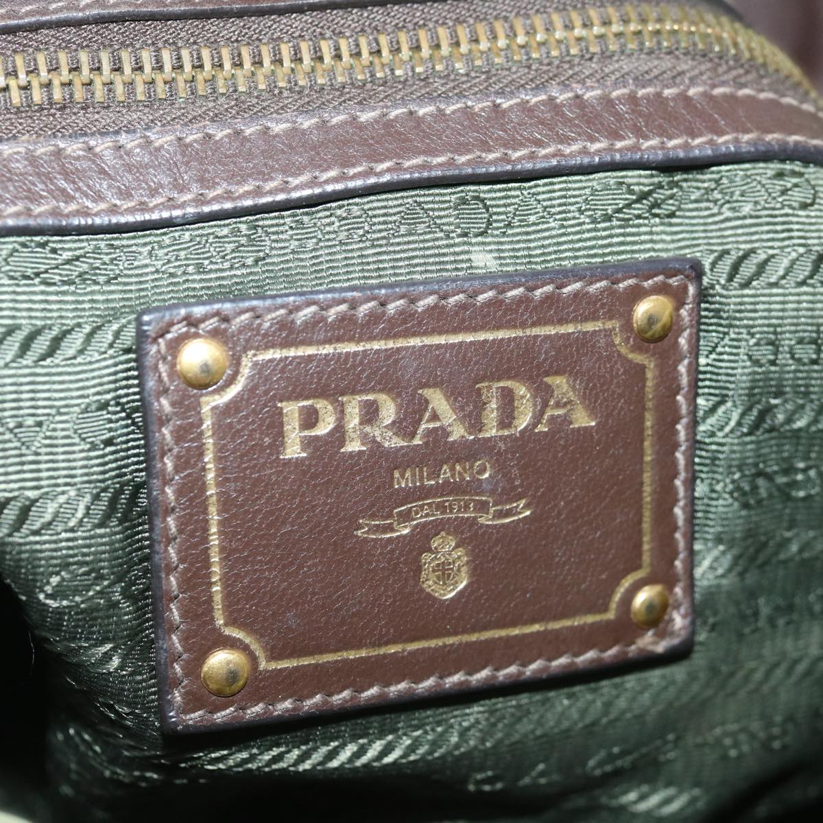 PRADA Tote Bag Nylon 2way Green Auth ac2859