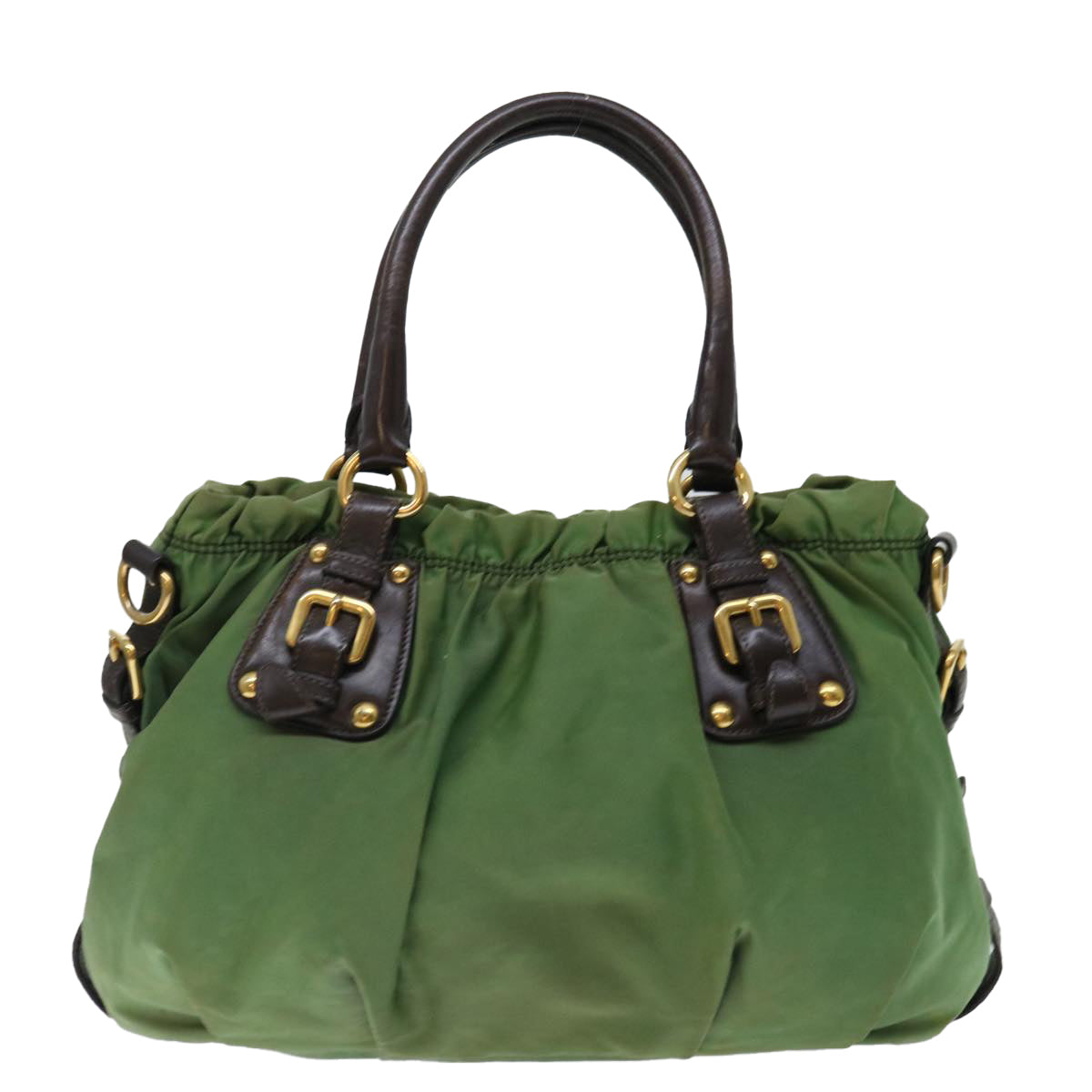 PRADA Tote Bag Nylon 2way Green Auth ac2859 - 0