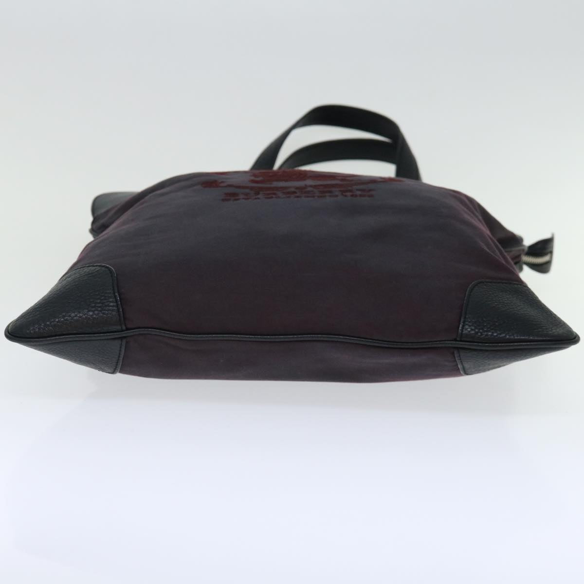 BURBERRY Tote Bag Canvas Bordeaux Black Auth ac2860