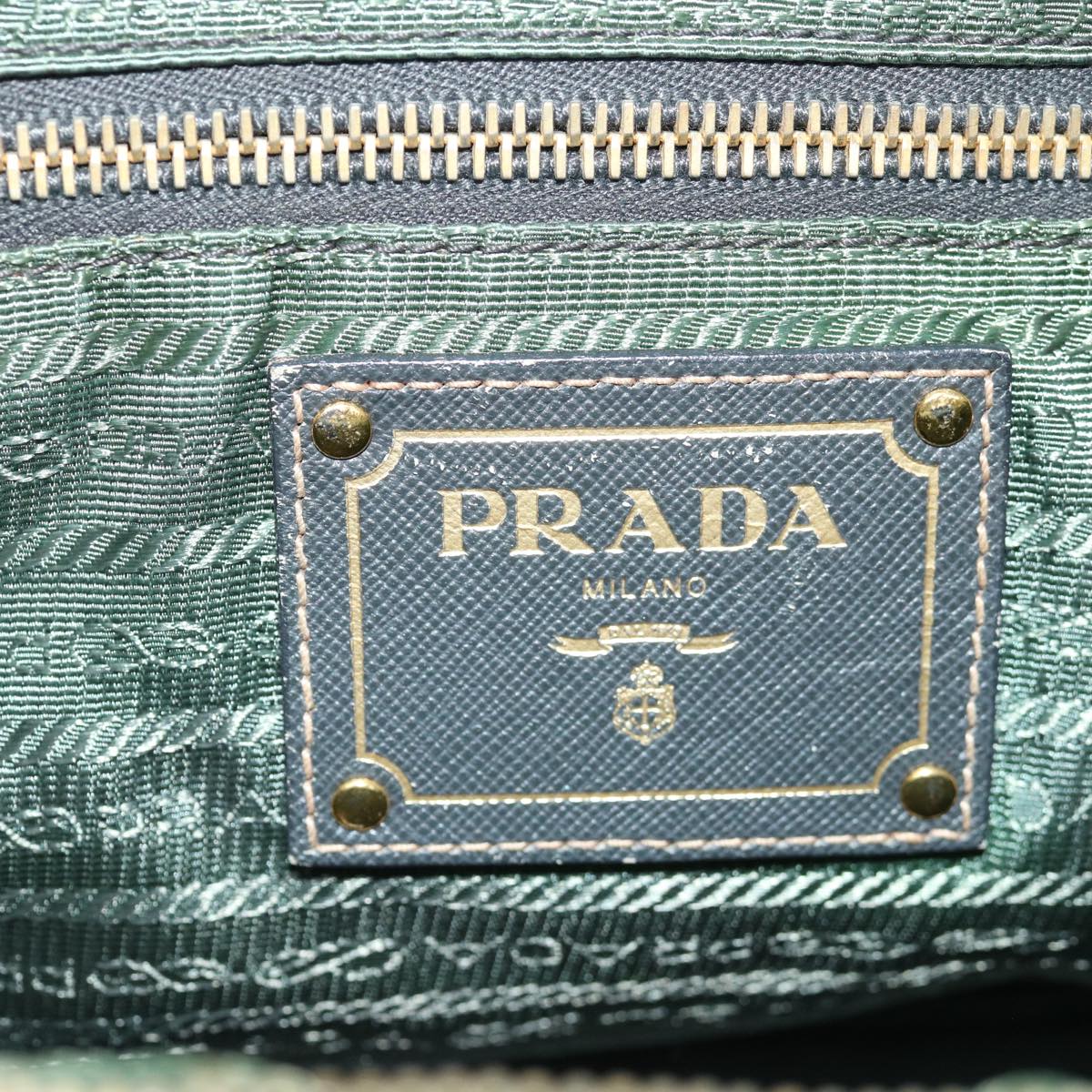 PRADA Tote Bag Nylon 2way Green Auth ac2861