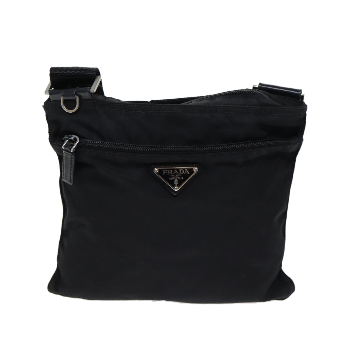 PRADA Shoulder Bag Nylon Black Auth ac2865