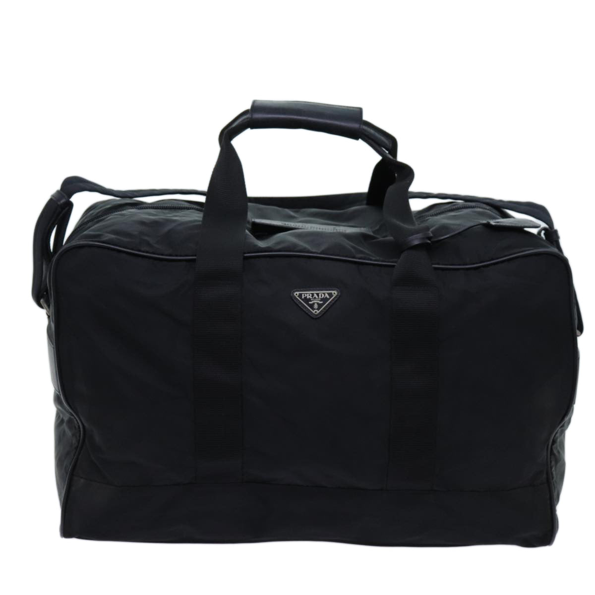 PRADA Boston Bag Nylon 2way Black Auth ac2868 - 0