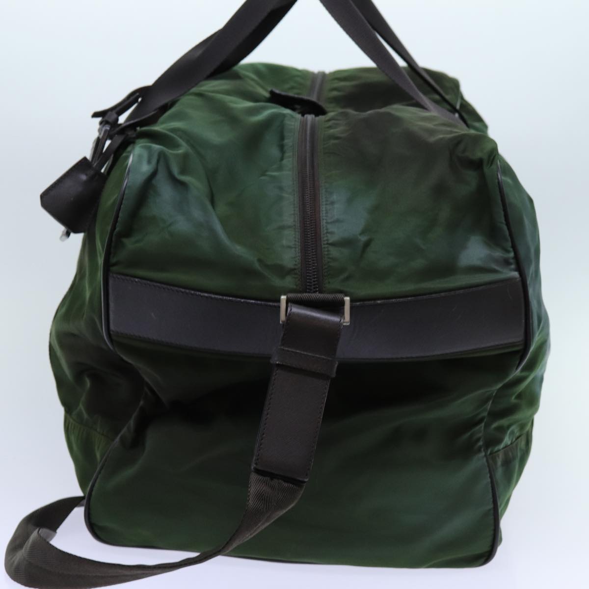 PRADA Boston Bag Nylon 2way Green Auth ac2869