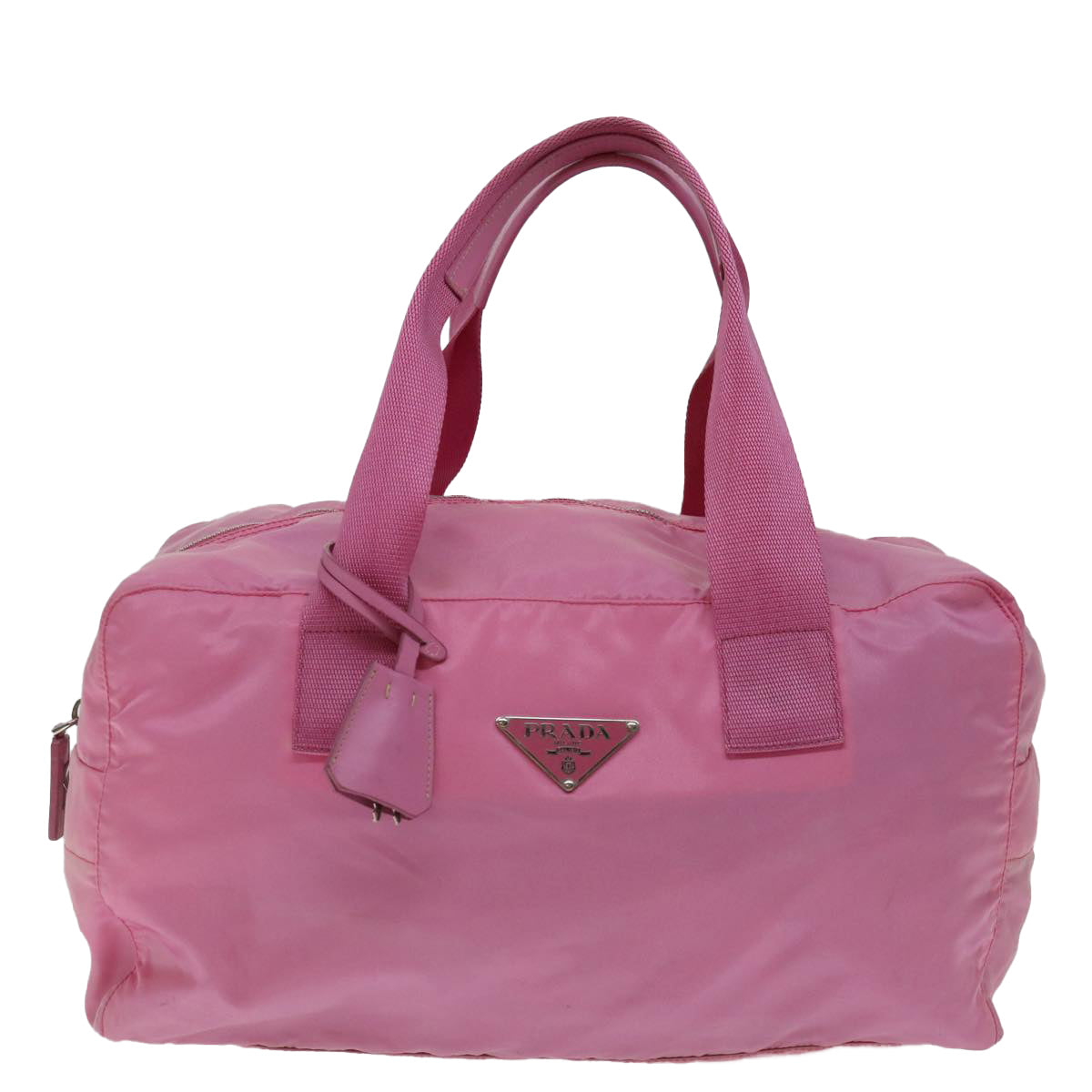 PRADA Boston Bag Nylon Pink Auth ac2870 - 0