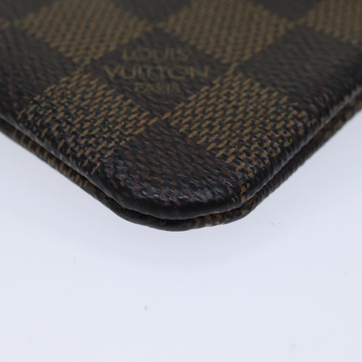 LOUIS VUITTON Damier Ebene Pochette Cles Coin Purse N62658 LV Auth ac2879