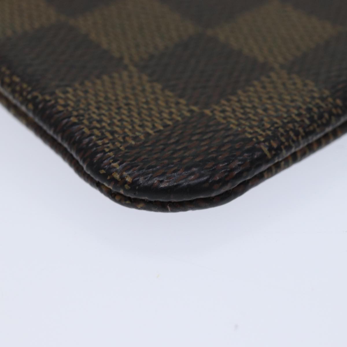 LOUIS VUITTON Damier Ebene Pochette Cles Coin Purse N62658 LV Auth ac2879