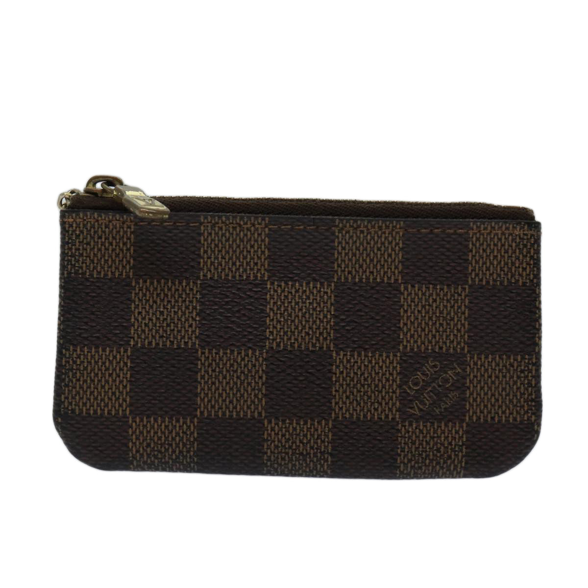 LOUIS VUITTON Damier Ebene Pochette Cles Coin Purse N62658 LV Auth ac2879