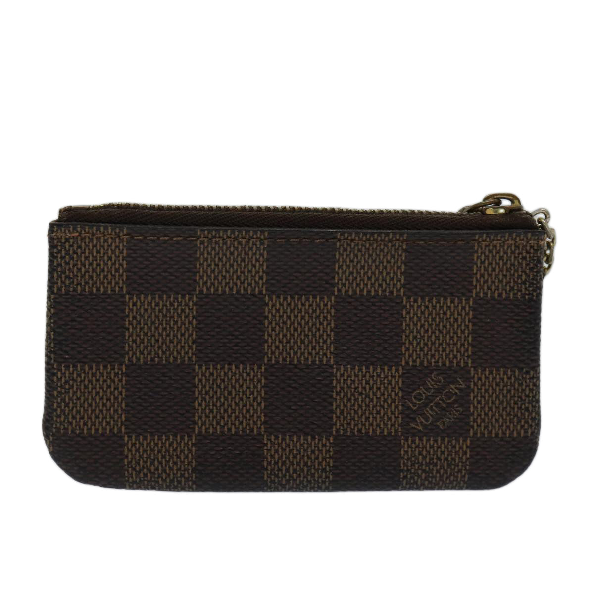 LOUIS VUITTON Damier Ebene Pochette Cles Coin Purse N62658 LV Auth ac2879 - 0