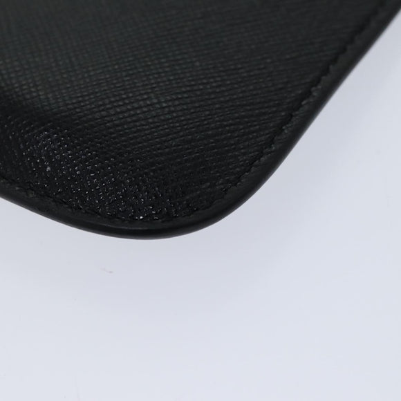 PRADA Safiano leather iPhone Case Black 2ARD62 Auth ac2881