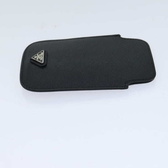 PRADA Safiano leather iPhone Case Black 2ARD62 Auth ac2881