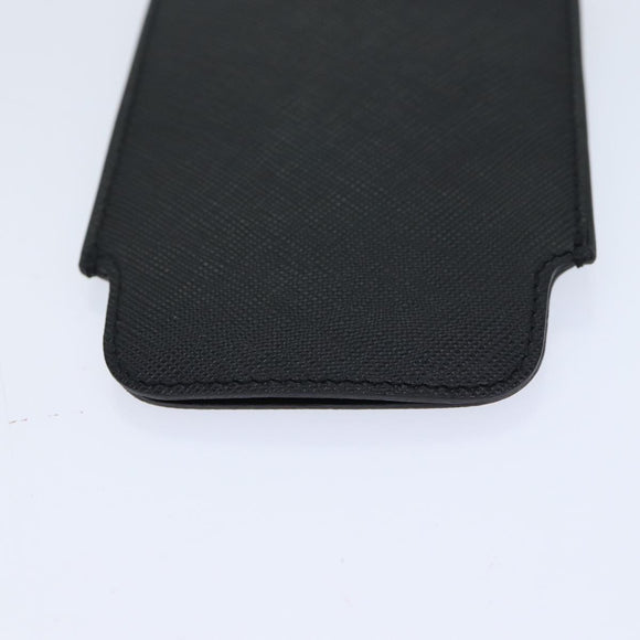 PRADA Safiano leather iPhone Case Black 2ARD62 Auth ac2881