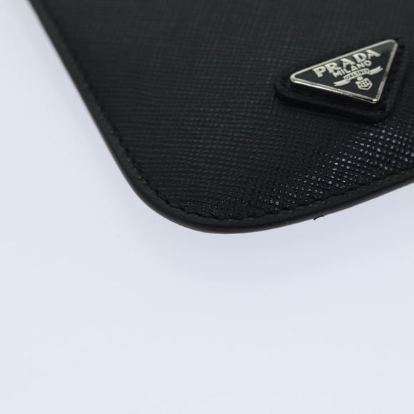 PRADA Safiano leather iPhone Case Black 2ARD62 Auth ac2881