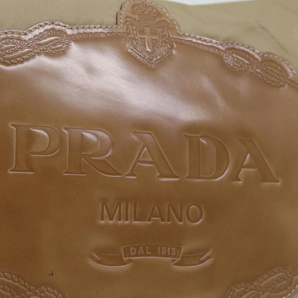 PRADA Shoulder Bag Nylon Beige Auth ac2885