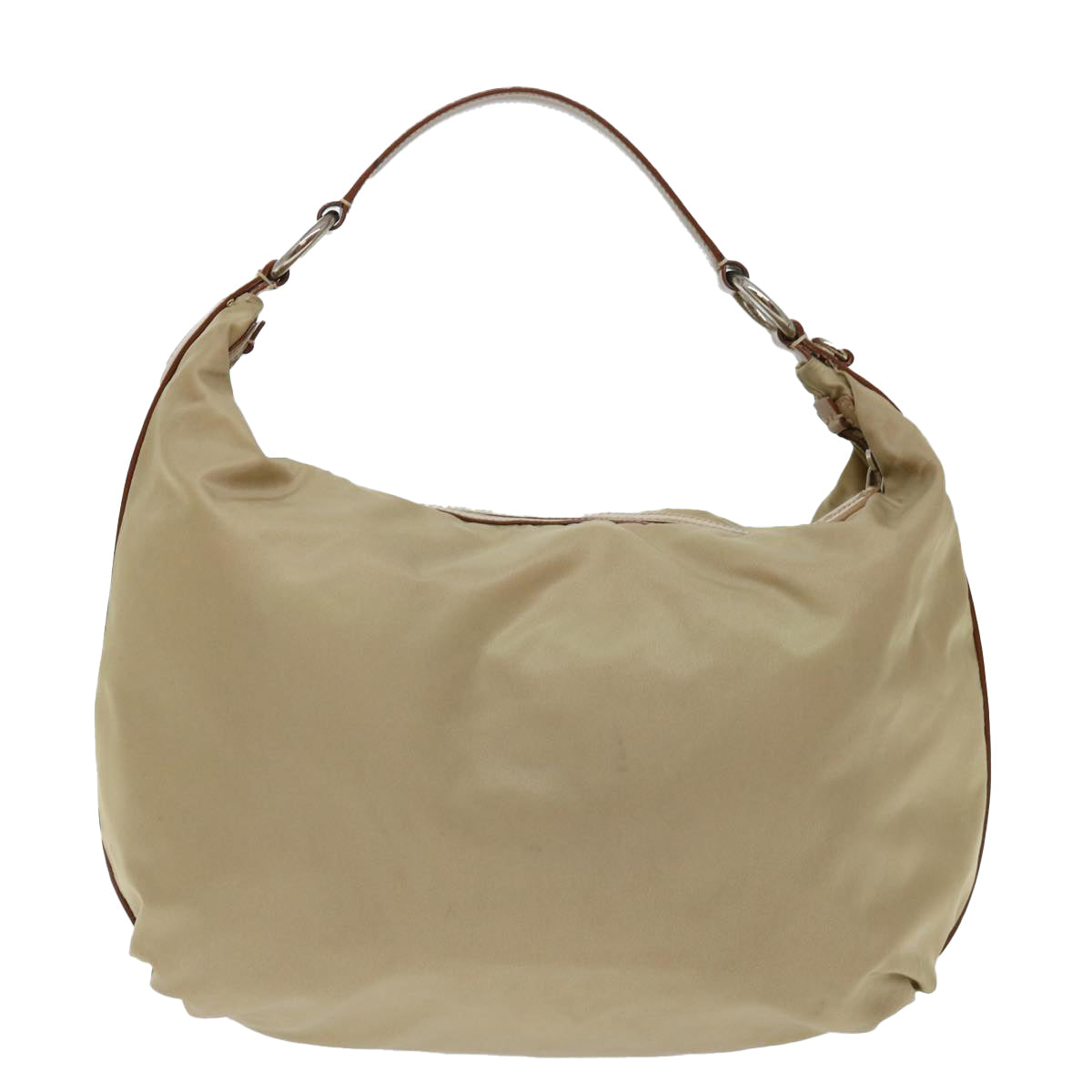 PRADA Shoulder Bag Nylon Beige Auth ac2885