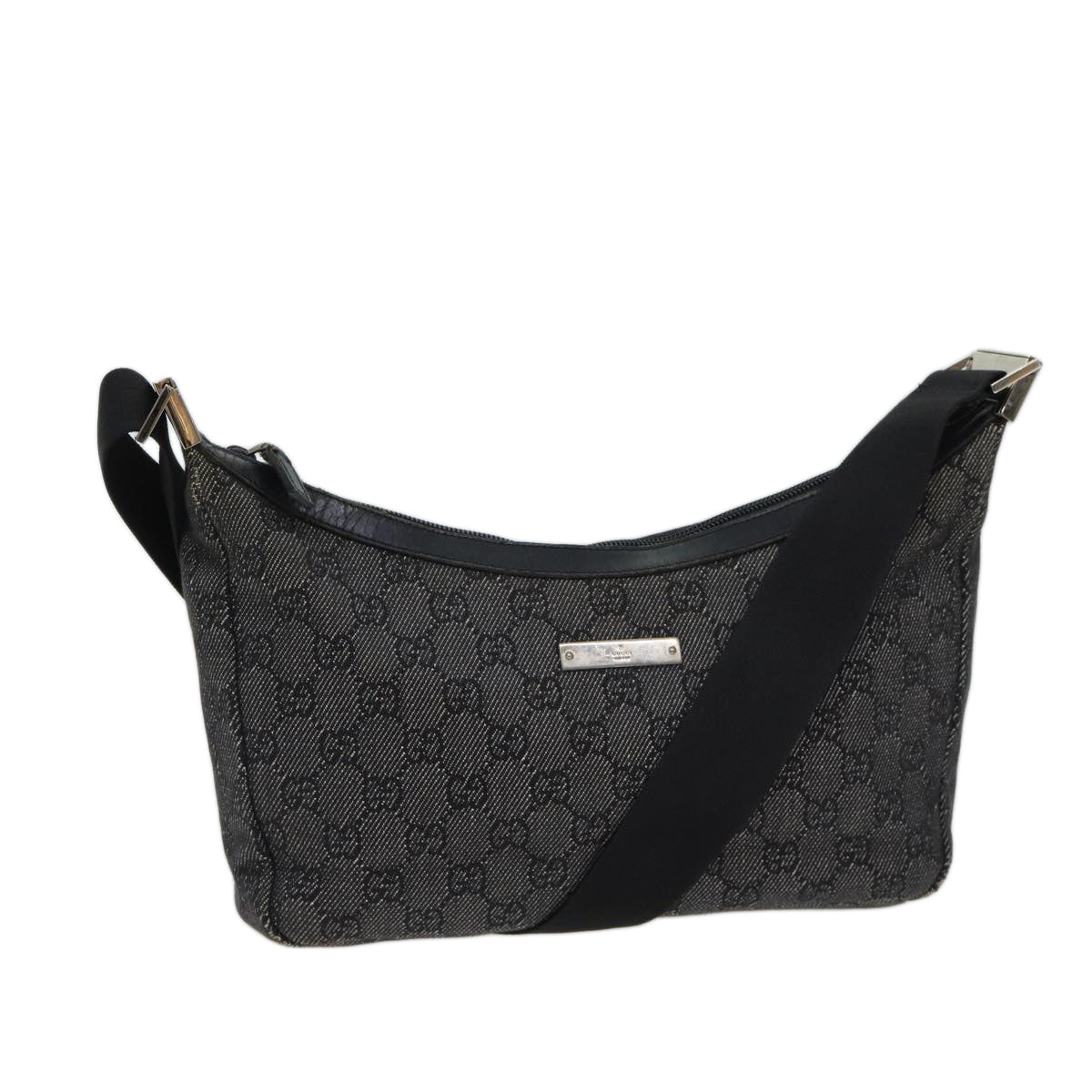 GUCCI GG Canvas Shoulder Bag Black Auth ac2892