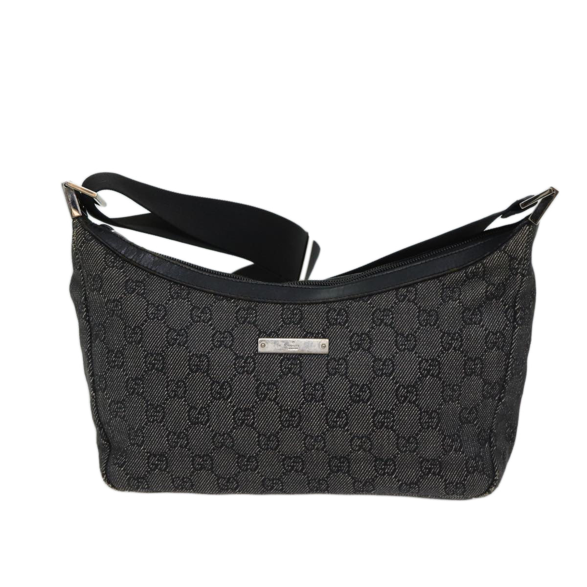 GUCCI GG Canvas Shoulder Bag Black Auth ac2892