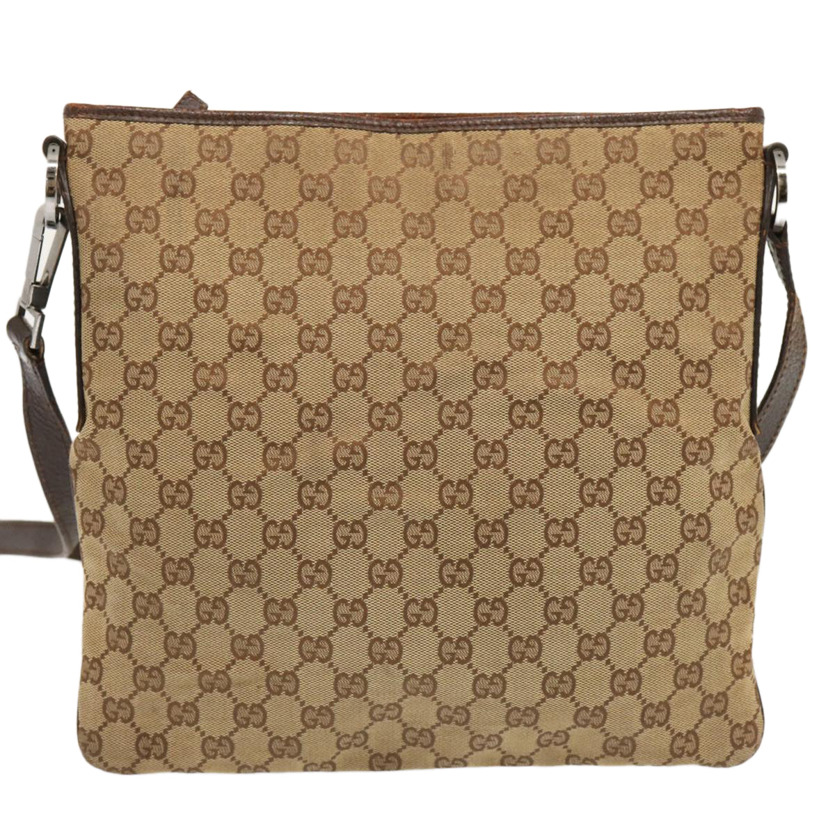 GUCCI GG Canvas Shoulder Bag Beige 113013 Auth ac2895