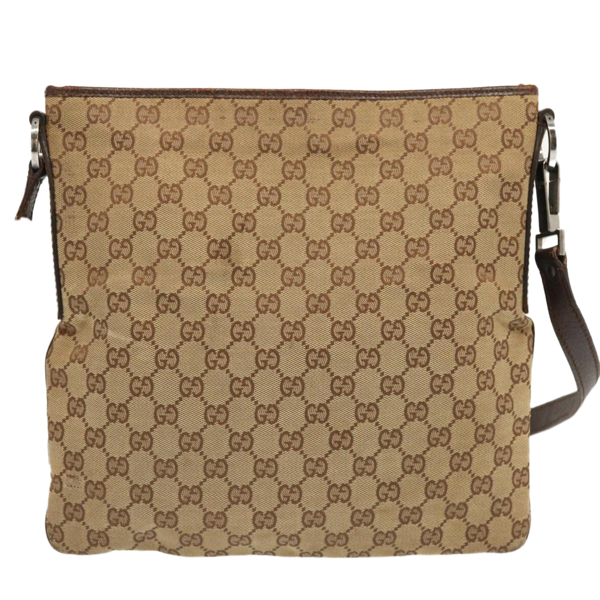 GUCCI GG Canvas Shoulder Bag Beige 113013 Auth ac2895