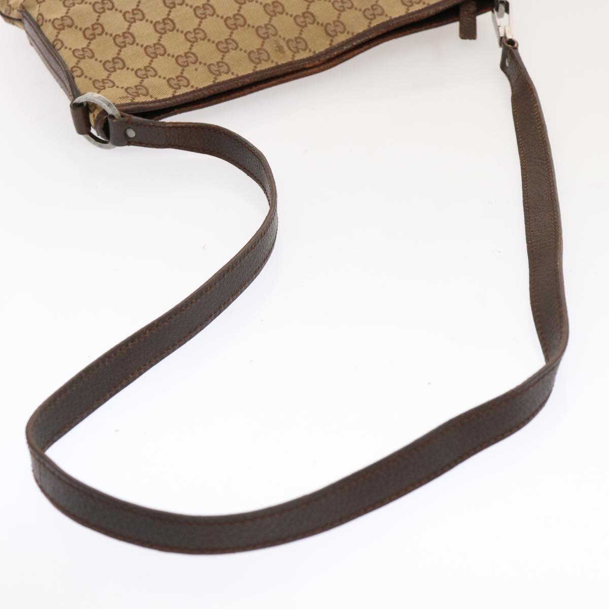 GUCCI GG Canvas Shoulder Bag Beige 113013 Auth ac2895