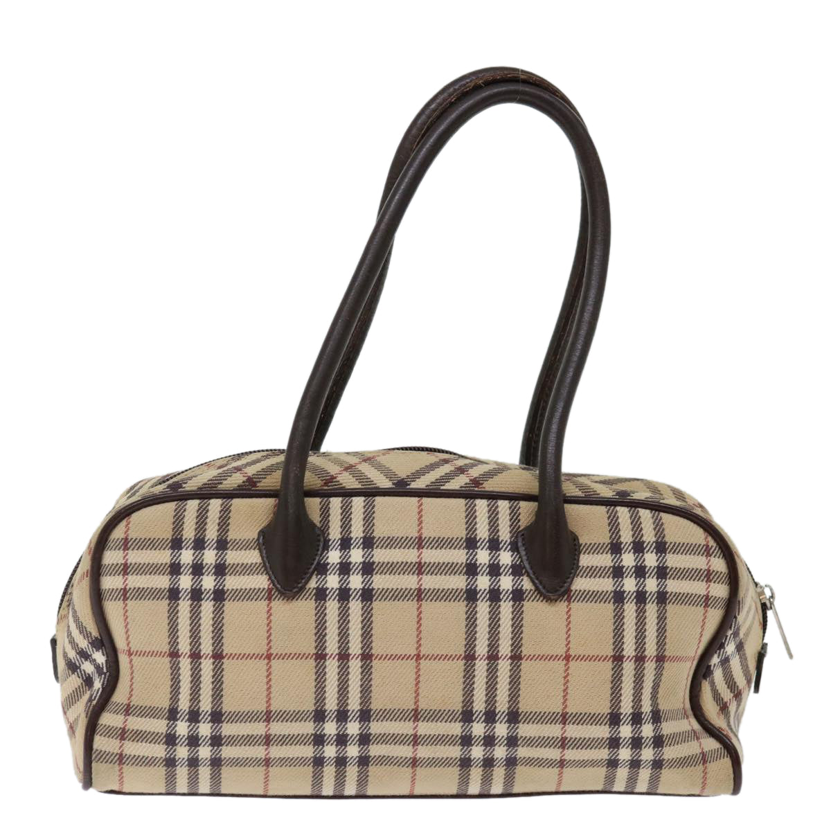 BURBERRY Nova Check Blue Label Hand Bag Canvas Beige Auth ac2897