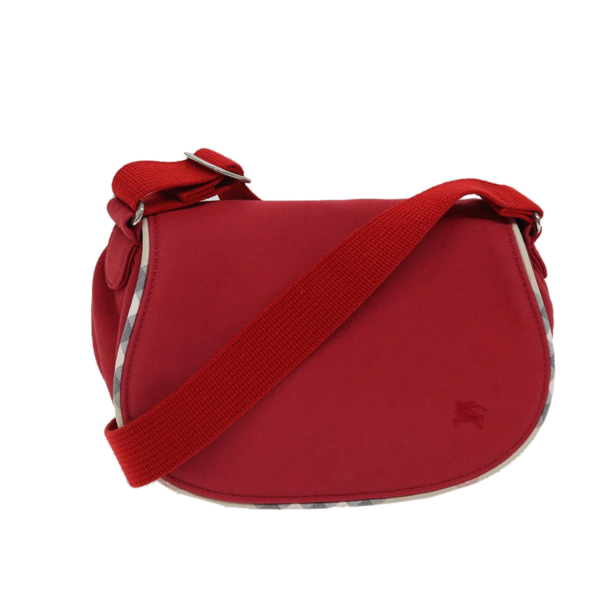 BURBERRY Shoulder Bag Canvas Red Auth ac2898