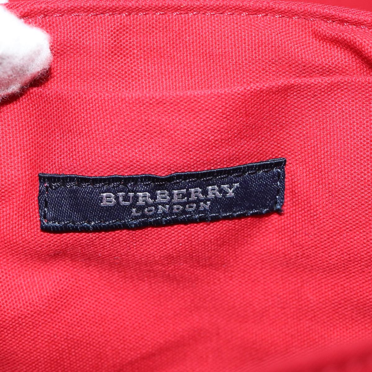 BURBERRY Shoulder Bag Canvas Red Auth ac2898