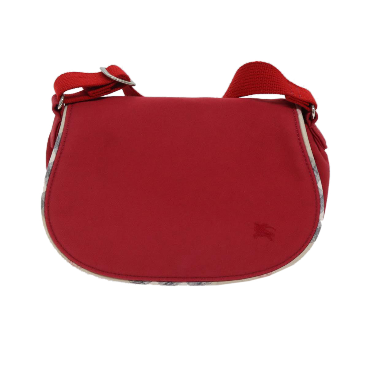 BURBERRY Shoulder Bag Canvas Red Auth ac2898